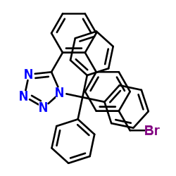 N-(三苯基甲基)-5-(4'-溴甲基联苯-2-基)四氮唑结构式