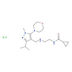 环丙烷甲酰胺,N-[2-[[[1-甲基-3-(1-甲基乙基)-5-(4-吗啉基)-1H-吡唑-4-基]甲基]氨基]乙基]-,盐酸盐结构式