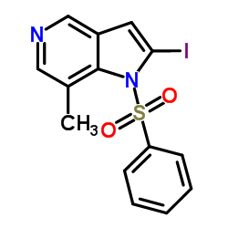 2-Iodo-7-methyl-1-(phenylsulfonyl)-1H-pyrrolo[3,2-c]pyridine structure