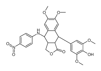 (3aS,4S,9R,9aR)-9-(4-hydroxy-3,5-dimethoxyphenyl)-6,7-dimethoxy-4-(4-nitroanilino)-3a,4,9,9a-tetrahydro-3H-benzo[f][2]benzofuran-1-one Structure