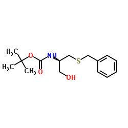 N-叔丁氧羰基-S-苄基-L-半胱氨醇结构式