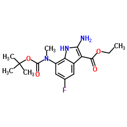 Ethyl 2-amino-7-((2-(tert-butoxy)-2-oxoethyl)amino)-5-fluoro-1H-indole-3-carboxylate Structure