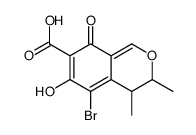 5-bromo-6-hydroxy-3,4-dimethyl-8-oxo-3,4-dihydroisochromene-7-carboxylic acid结构式