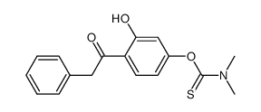 O-(3-hydroxy-4-(2-phenylacetyl)phenyl) dimethylcarbamothioate结构式