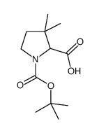 1-(叔丁氧羰基)-3,3-二甲基吡咯烷-2-羧酸结构式