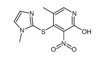 5-methyl-4-(1-methylimidazol-2-yl)sulfanyl-3-nitro-1H-pyridin-2-one结构式