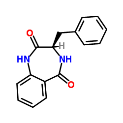 (3R)-3-Benzyl-3,4-dihydro-1H-1,4-benzodiazepine-2,5-dione Structure