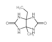 1-ethyl-5-methyl-2,4,6,8-tetrazabicyclo[3.3.0]octane-3,7-dione结构式