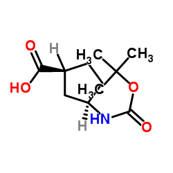 (1R,3R)-N-BOC-1-氨基环戊烷-3-甲酸结构式
