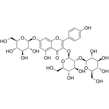 Kaempferol 3-sophoroside-7-glucoside结构式