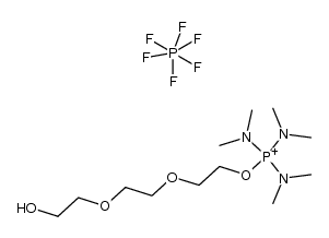 hexafluoro-l6-phosphane, tris(dimethylamino)(2-(2-(2-hydroxyethoxy)ethoxy)ethoxy)phosphonium salt Structure