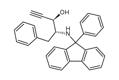 (3R,4R)-5-phenyl-4-((9-phenyl-9H-fluoren-9-yl)amino)pent-1-yn-3-ol结构式