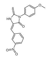 3-(4-Methoxy-phenyl)-5-[1-(3-nitro-phenyl)-meth-(E)-ylidene]-2-thioxo-imidazolidin-4-one结构式