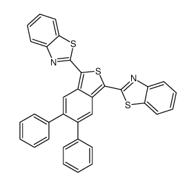2-[3-(1,3-benzothiazol-2-yl)-5,6-diphenyl-2-benzothiophen-1-yl]-1,3-benzothiazole结构式