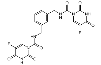 1,3-bis-[(5-fluoro-2,4-dioxo-3,4-dihydro-2H-pyrimidine-1-carbonylamino)-methyl]-benzene结构式
