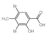 3,5-dibromo-2-hydroxy-4-methyl-benzoic acid structure
