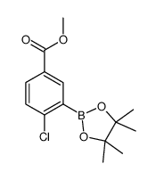 4-氯-3-(4,4,5,5-四甲基-1,3,2-二氧硼杂环戊烷-2-基)苯甲酸甲酯结构式