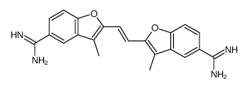 2-[(E)-2-(5-carbamimidoyl-3-methyl-1-benzofuran-2-yl)ethenyl]-3-methyl-1-benzofuran-5-carboximidamide结构式