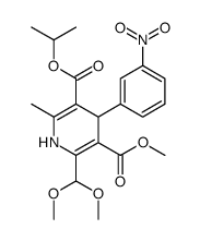 4-(3-硝基苯基)-2-二甲氧基甲基-1,4-二氢吡啶-3,5-二羧酸5-异丙酯3-甲基酯结构式