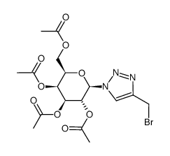 [3,4,5-triacetyloxy-6-[4-(bromomethyl)triazol-1-yl]oxan-2-yl]methyl acetate结构式