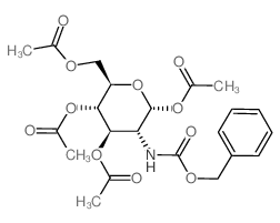 1,3,4,6-tetra-O-acetyl-2-(((benzyloxy)carbonyl)amino)-2-deoxy-α-D-glucopyranose (en).α.-D-Glucopyranose, 2-deoxy-2-[[(phenylmethoxy)carbonyl]amino]-, 1,3,4,6-tetraacetate (en)结构式