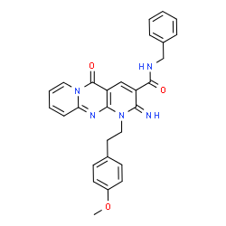 N-benzyl-2-imino-1-[2-(4-methoxyphenyl)ethyl]-5-oxo-1,5-dihydro-2H-dipyrido[1,2-a:2',3'-d]pyrimidine-3-carboxamide结构式