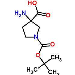 1-Boc-3-氨基吡咯烷-3-甲酸结构式