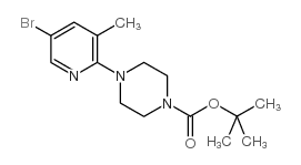 5-溴-2-(4-BOC-哌嗪-1-基)-3-甲基吡啶结构式