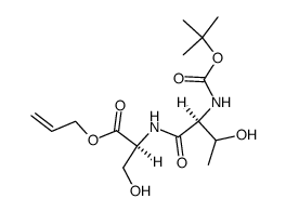 N-tert-Butyloxycarbonyl-L-threonyl-L-serin-allylester结构式