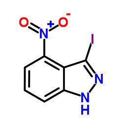 3-碘-4-硝基-1H-吲唑结构式