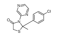 2-(4-chlorophenyl)-2-methyl-3-pyrazin-2-yl-1,3-thiazolidin-4-one Structure