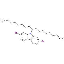 2,7-二溴-9-(9-十七烷基)咔唑结构式