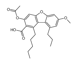 3-acetoxy-7-methoxy-1-pentyl-9-propyl-dibenzofuran-2-carboxylic acid Structure
