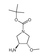 (3S,4S)-3-Amino-4-methoxy-pyrrolidine-1-carboxylic acid tert-butyl ester Structure