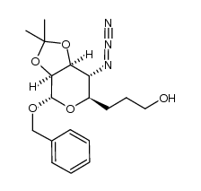 3-((3aS,4S,6R,7R,7aS)-7-azido-4-(benzyloxy)-tetrahydro-2,2-dimethyl-3aH-[1,3]dioxolo[4,5-c]pyran-6-yl)propan-1-ol Structure