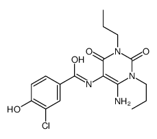 Benzamide,N-(6-amino-1,2,3,4-tetrahydro-2,4-dioxo-1,3-dipropyl-5-pyrimidinyl)-3-chloro-4-hydroxy-结构式