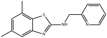 5,7-二甲基-N-(吡啶-2-基甲基)-1,3-苯并噻唑-2-胺结构式