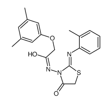 2-(3,5-dimethylphenoxy)-N-[2-(2-methylphenyl)imino-4-oxo-1,3-thiazolidin-3-yl]acetamide结构式