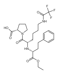 Nε-(trifluoroacetyl)-Nα-[(R)-1-(ethoxycarbonyl)-3-phenylpropyl]-L-lysyl-L-proline结构式