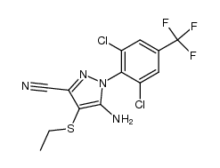 5-amino-1-[2,6-dichloro-4-(trifluoromethyl)phenyl]-4-ethylthio-1H-pyrazole-3-carbonitrile结构式