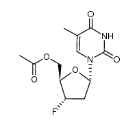 1-(5-O-acetyl-3-fluoro-2,3-dideoxy-α-D-erythro-pentofuranosyl)thymine Structure