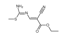 ethyl (E)-2-cyano-3-(S-methylisothioureido)- 2-propenoate结构式