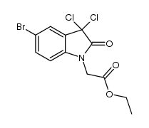 ethyl 2-(5-bromo-3,3-dichloro-2-oxoindolin-1-yl)acetate结构式
