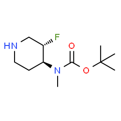 反式(3-氟-哌啶-4-基)甲基氨基甲酸叔丁酯结构式