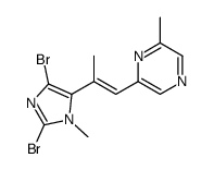 2-[(E)-2-(2,5-dibromo-3-methylimidazol-4-yl)prop-1-enyl]-6-methylpyrazine结构式