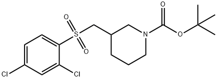 3-(2,4-二氯-苯磺酰基甲基)-哌啶-1-羧酸叔丁基酯结构式