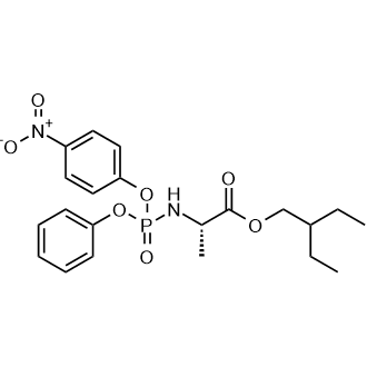 2-乙基丁基((4-硝基苯氧基)(苯氧基)磷酰基)-L-丙氨酸结构式