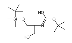 (R)-(+)-N-(叔丁氧基羰基)-O-(叔丁基二甲基甲硅烷基)丝氨酸醇结构式