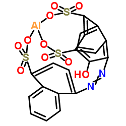 [7-hydroxy-8-[(4-sulpho-1-naphthyl)azo]naphthalene-1,3-disulphonato(3-)]aluminium structure