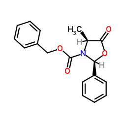 (2S,4S)-3-Benzyloxycarbonyl-4-methyl-2-phenyl-1,3-oxazolidin Structure